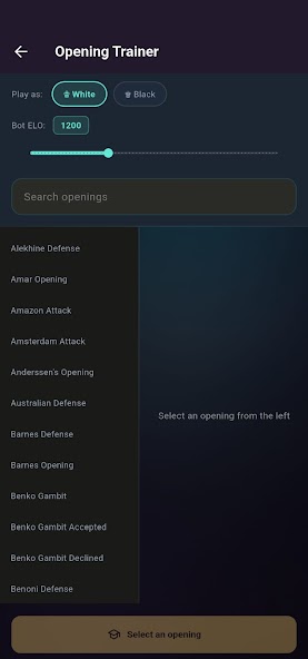CHESS REV Opening Trainer with ELO-scaled bots